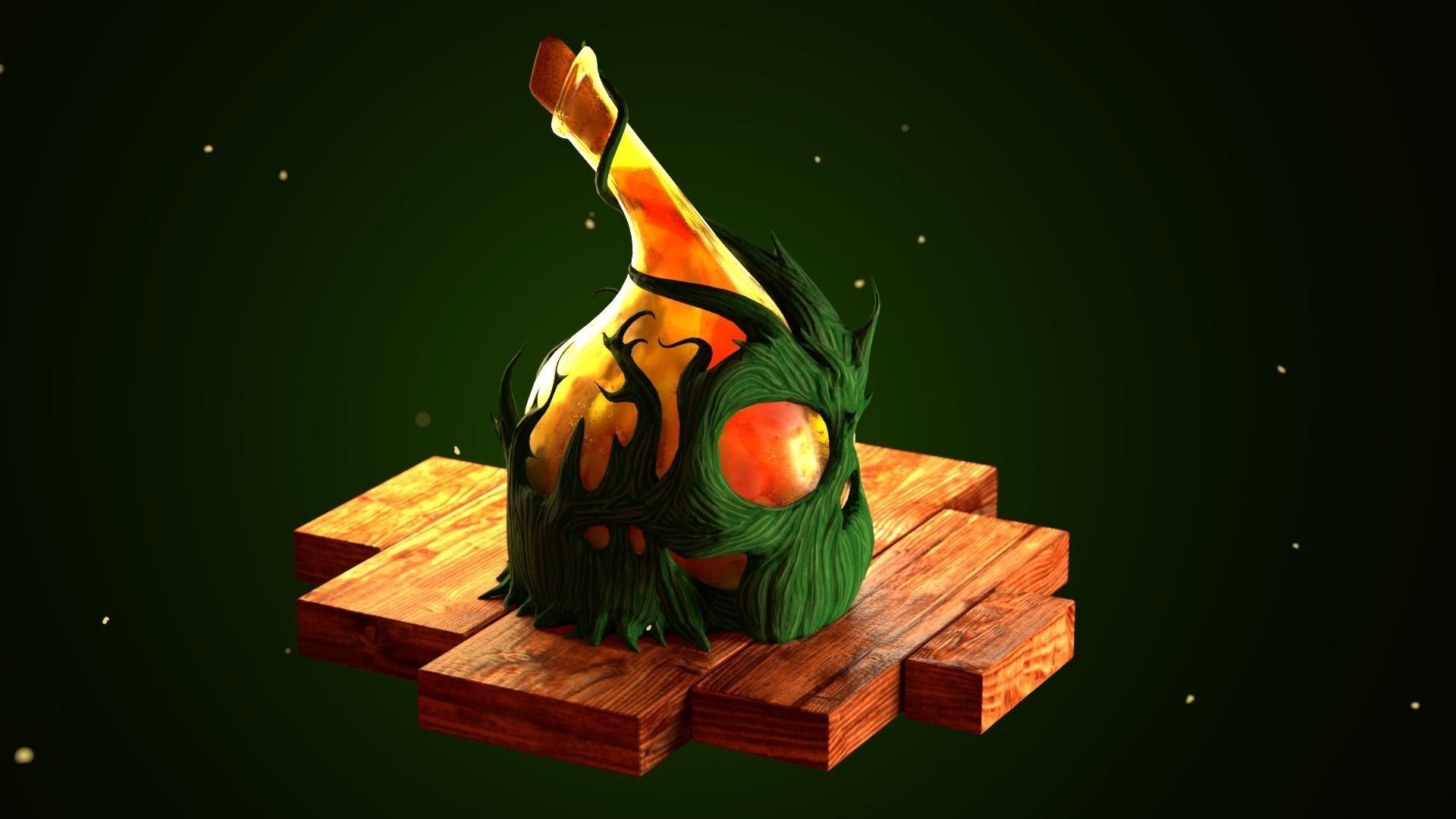 Magic Skull Death Potion Low-poly 3D model_2