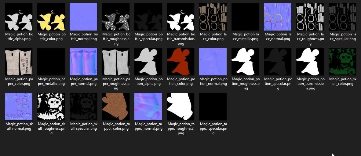 Magic Skull Death Potion Low-poly 3D model_12