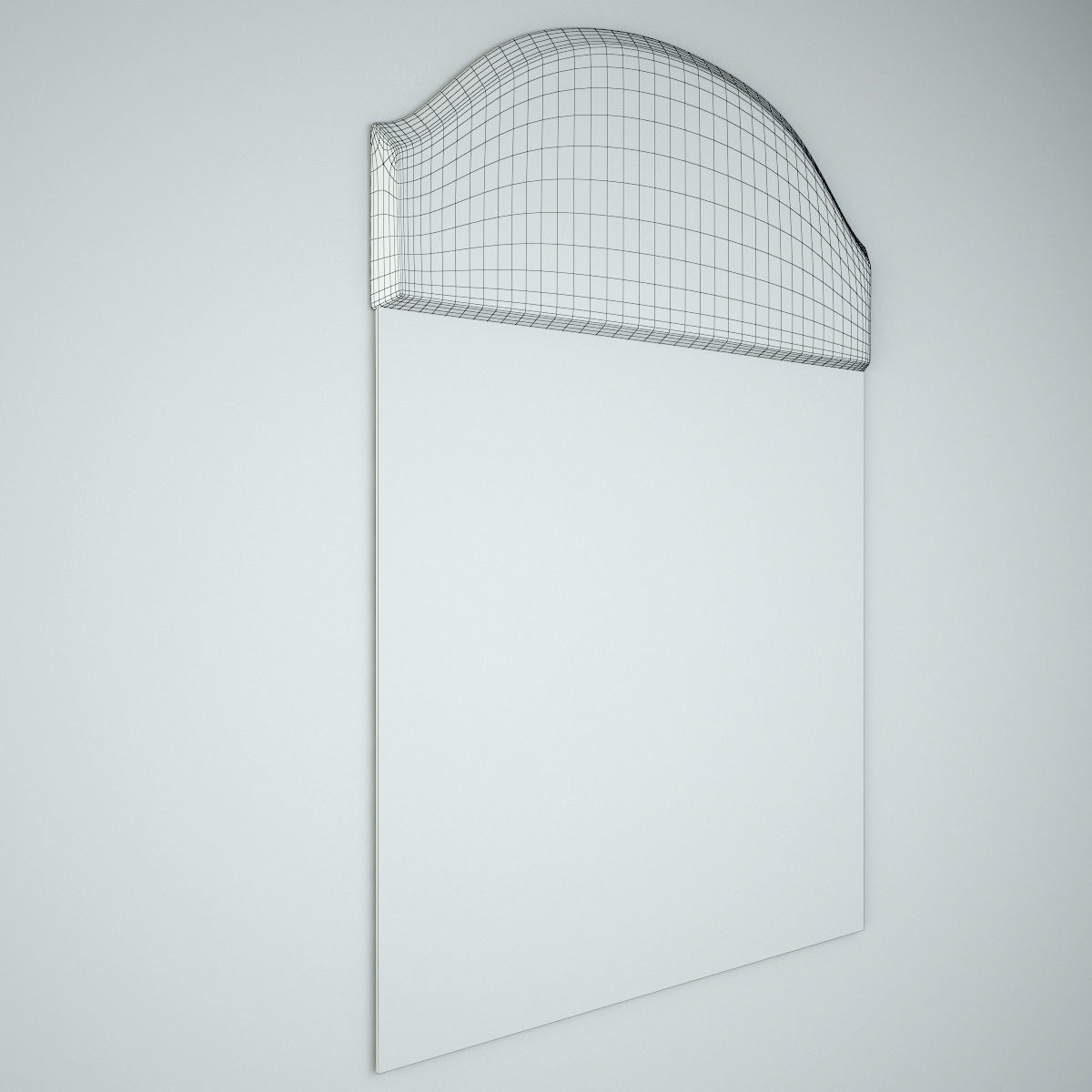 Old Blue Architectural Panel Mirror 3D model_5