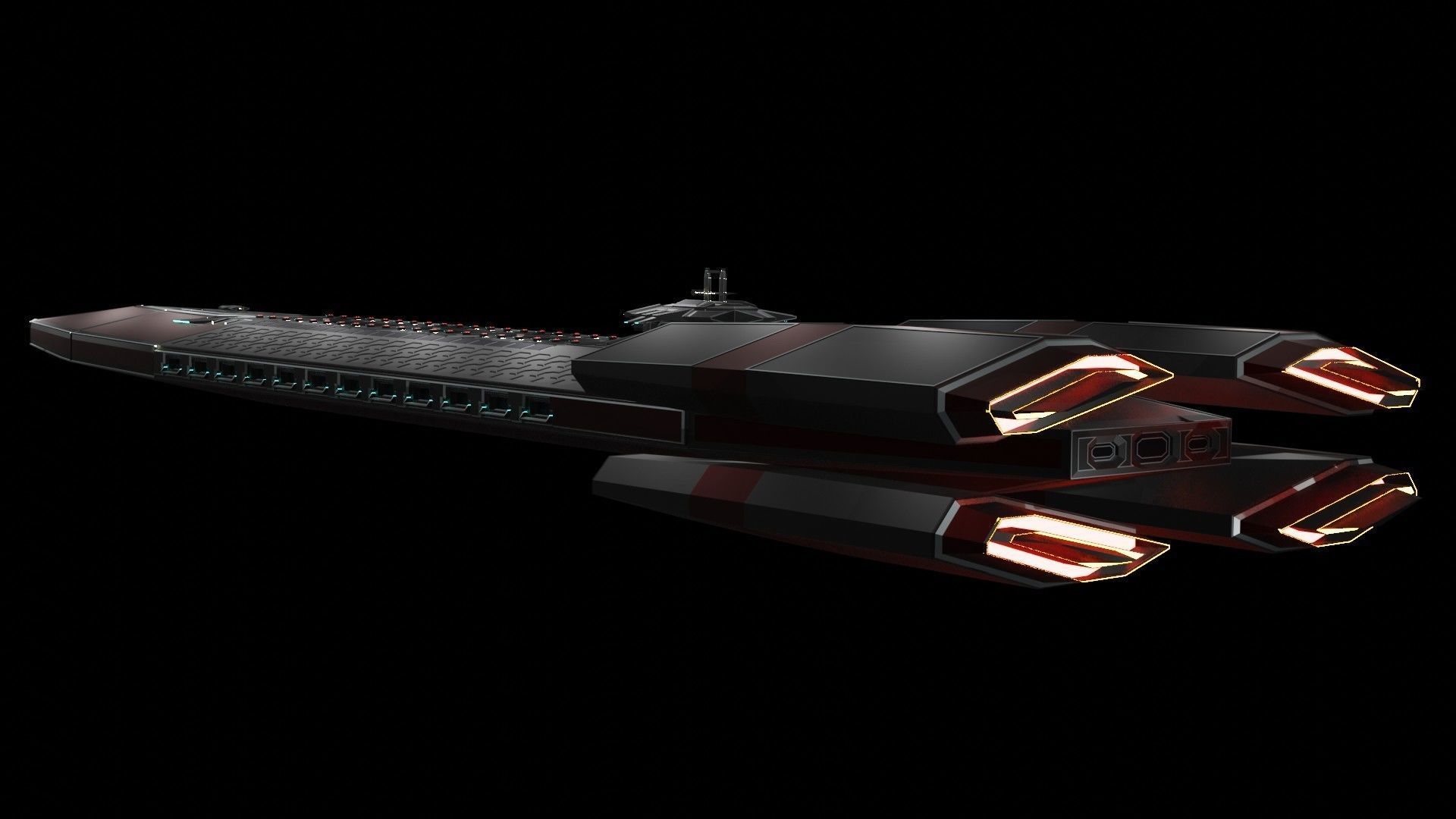 Starship star wars battlecruiser 3D model_6