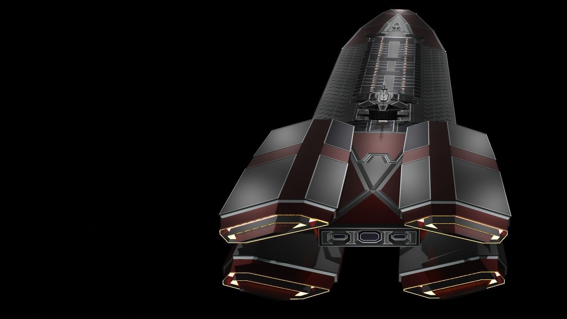 Starship star wars battlecruiser 3D model_8