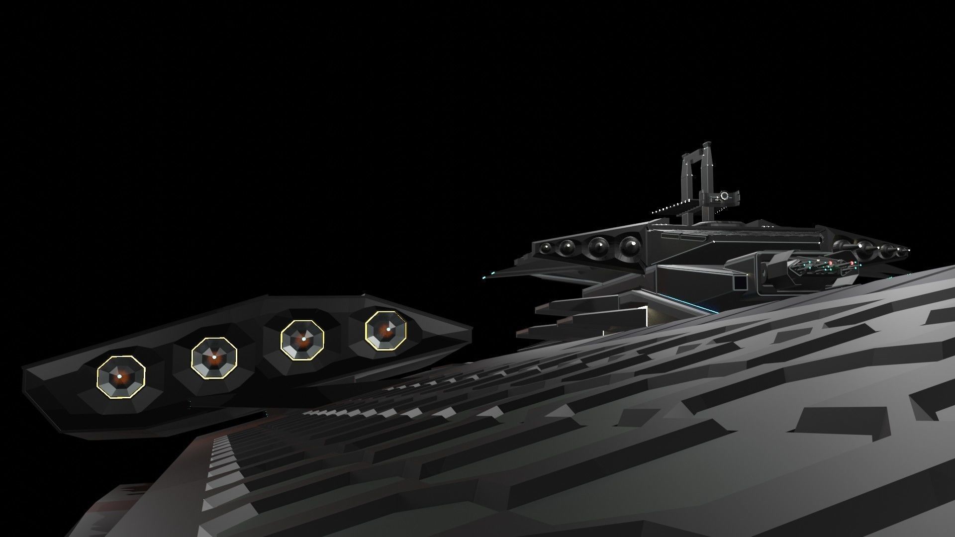 Starship star wars battlecruiser 3D model_16