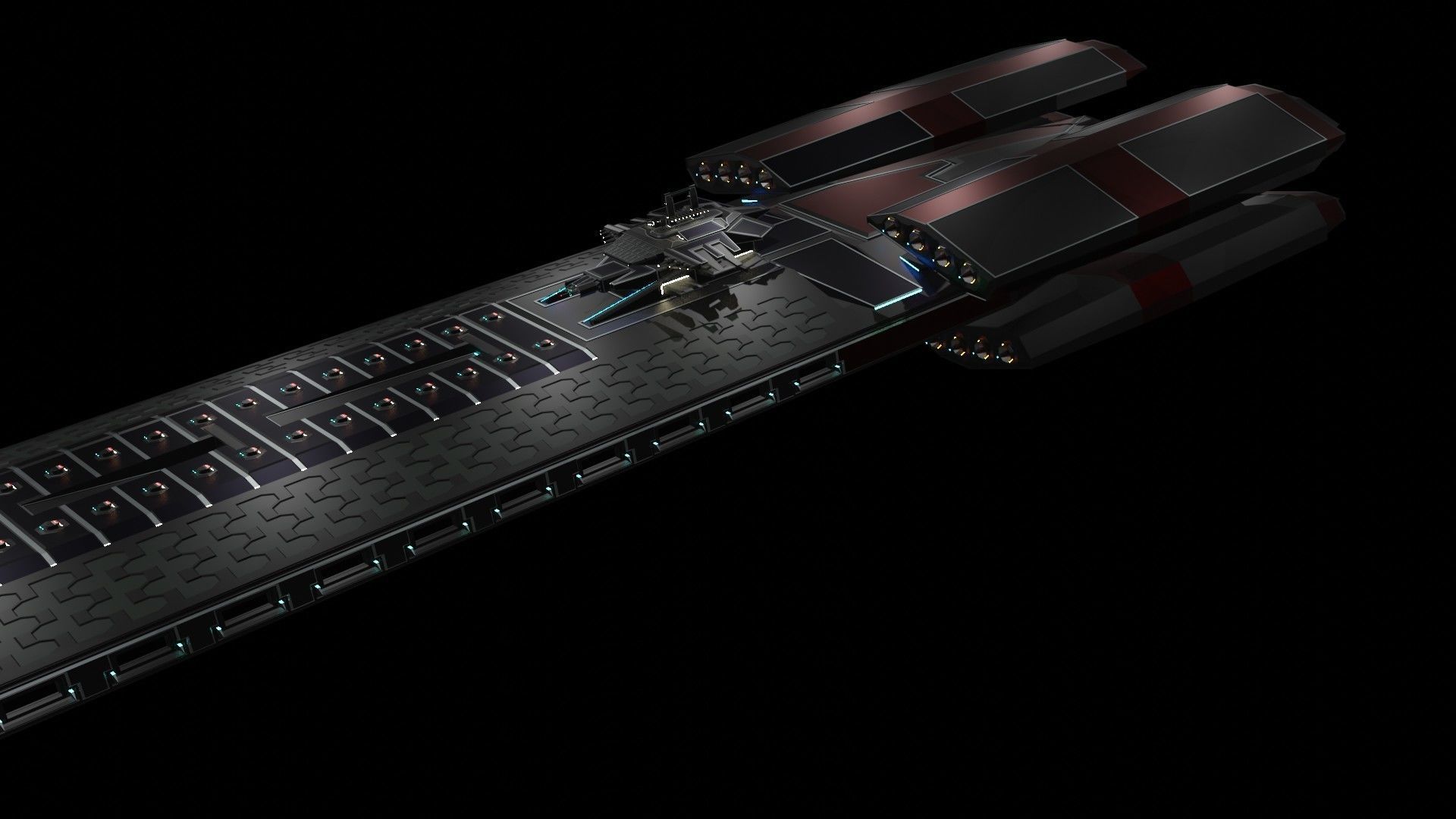 Starship star wars battlecruiser 3D model_10