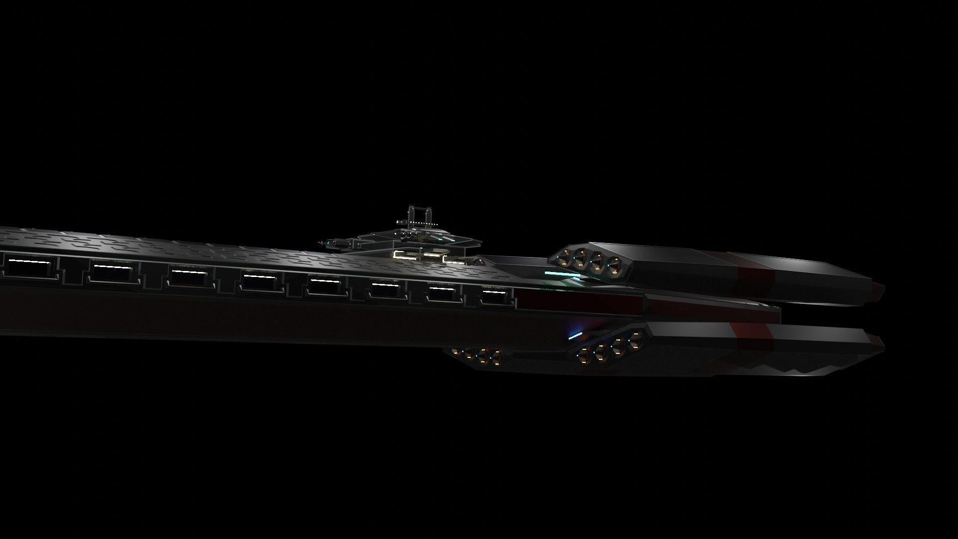 Starship star wars battlecruiser 3D model_11