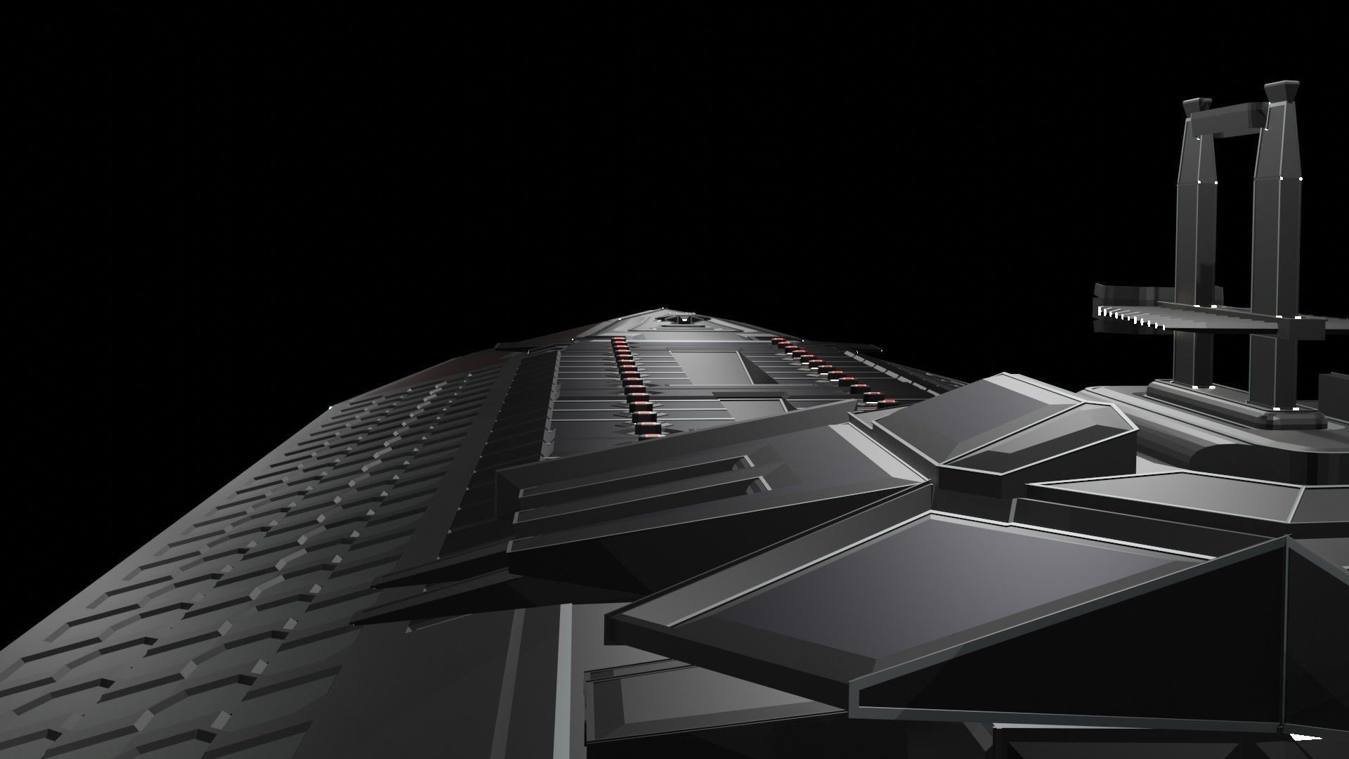 Starship star wars battlecruiser 3D model_5