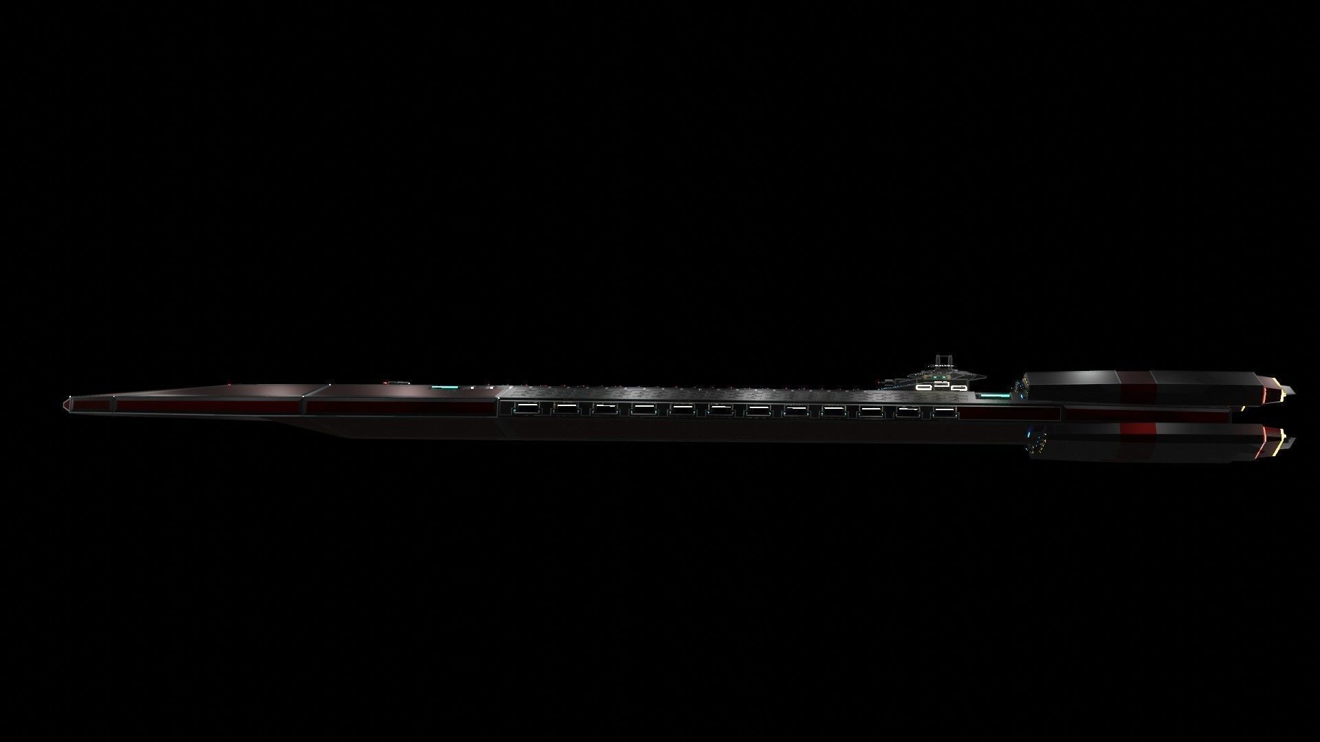 Starship star wars battlecruiser 3D model_9