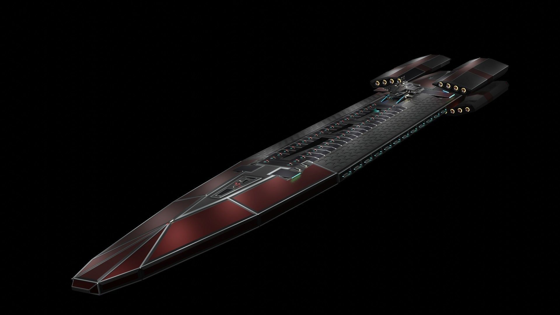 Starship star wars battlecruiser 3D model_14