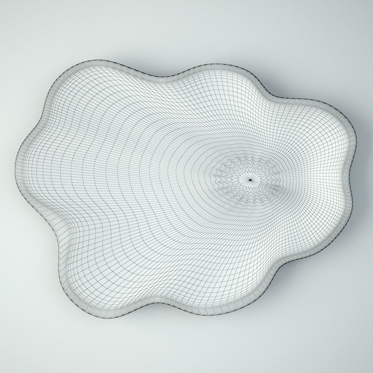 Teak Wood Wave Plate 3D model_4