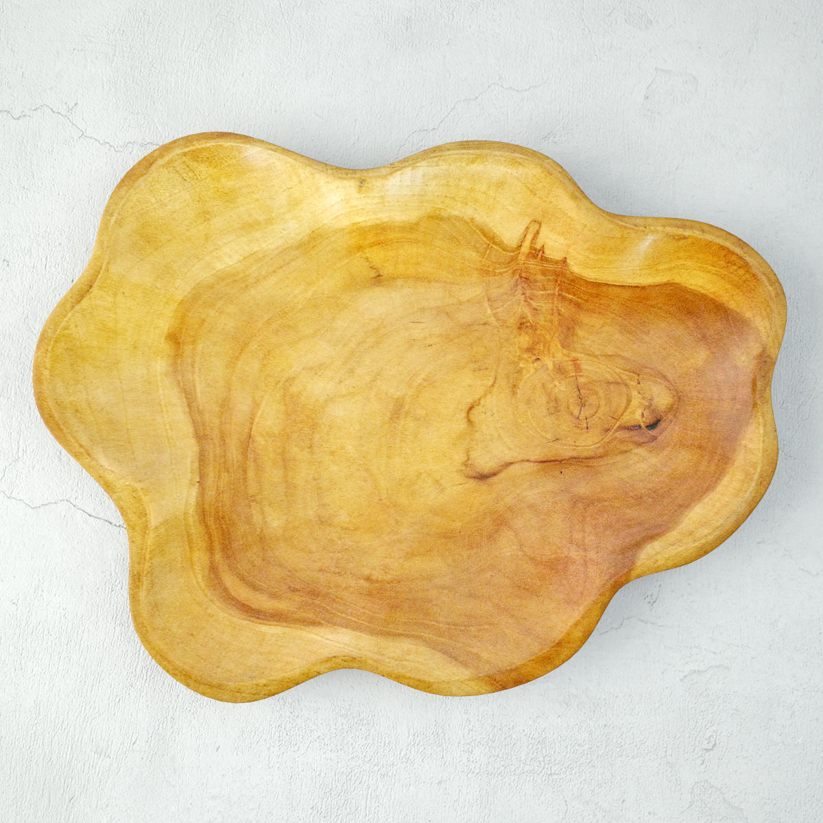 Teak Wood Wave Plate 3D model_3