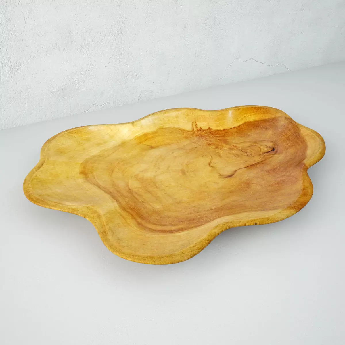 Teak Wood Wave Plate 3D model_0