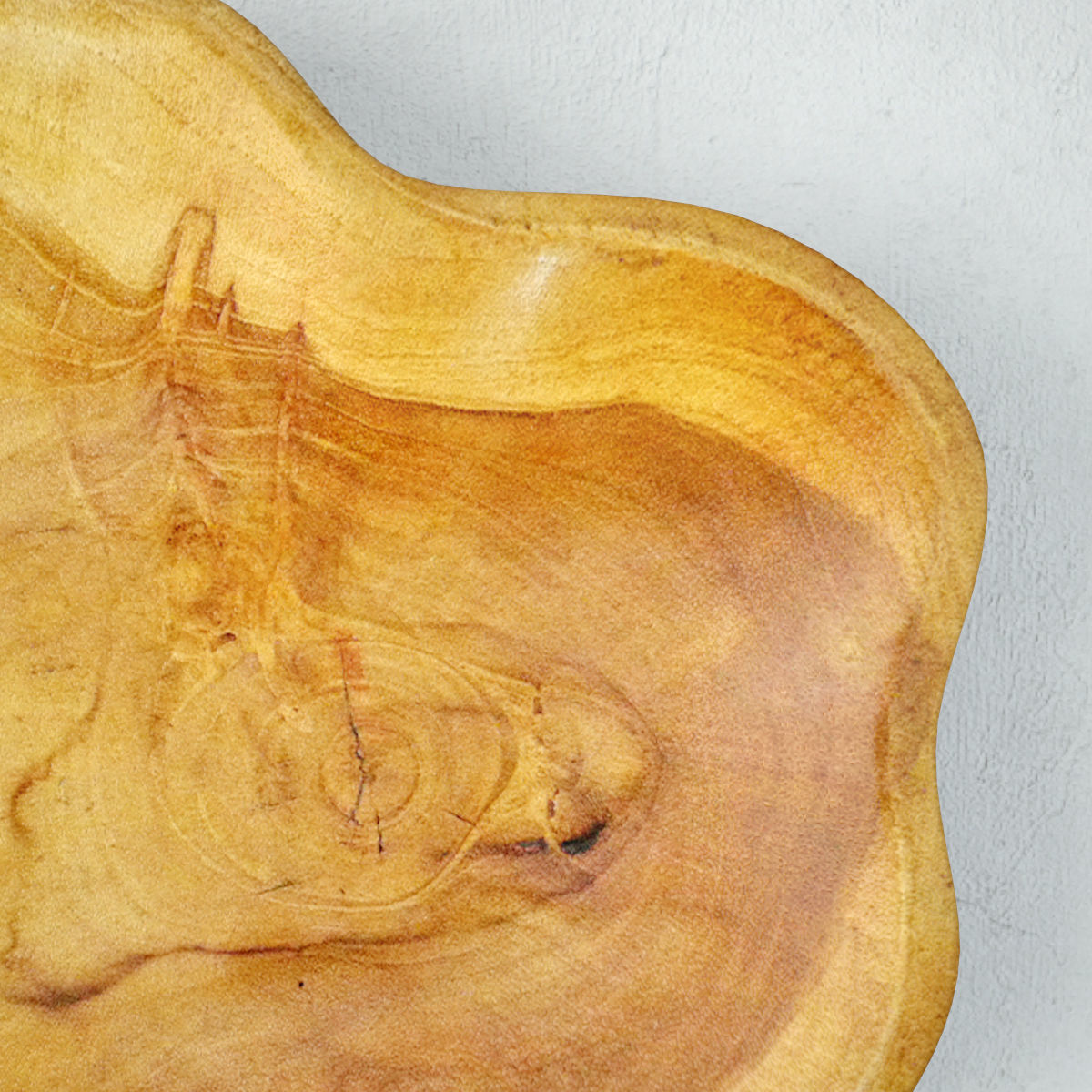 Teak Wood Wave Plate 3D model_5