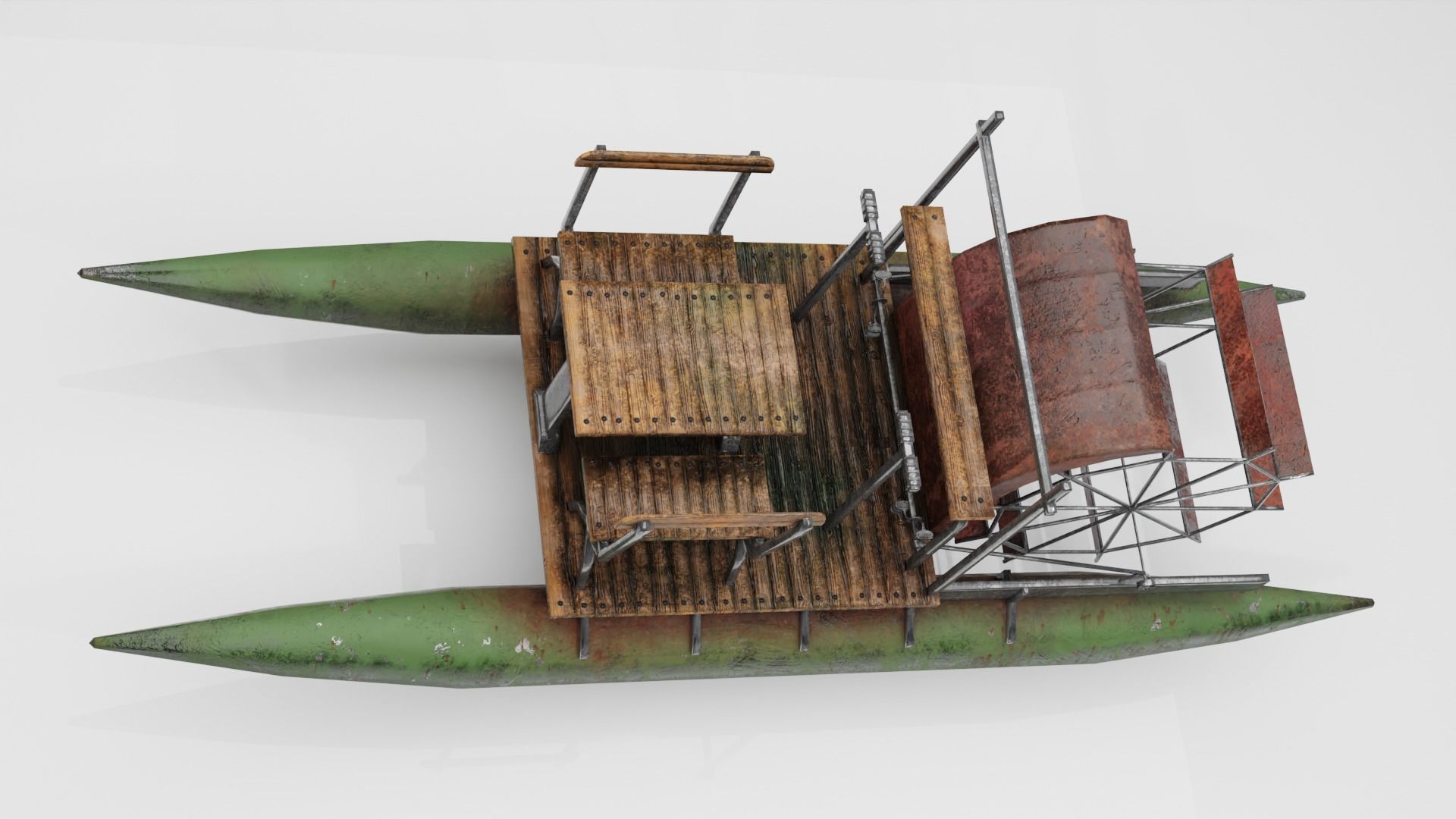 Vintage Water Bike PBR Game Ready VR AR low-poly 3d model  Low-poly 3D model_9