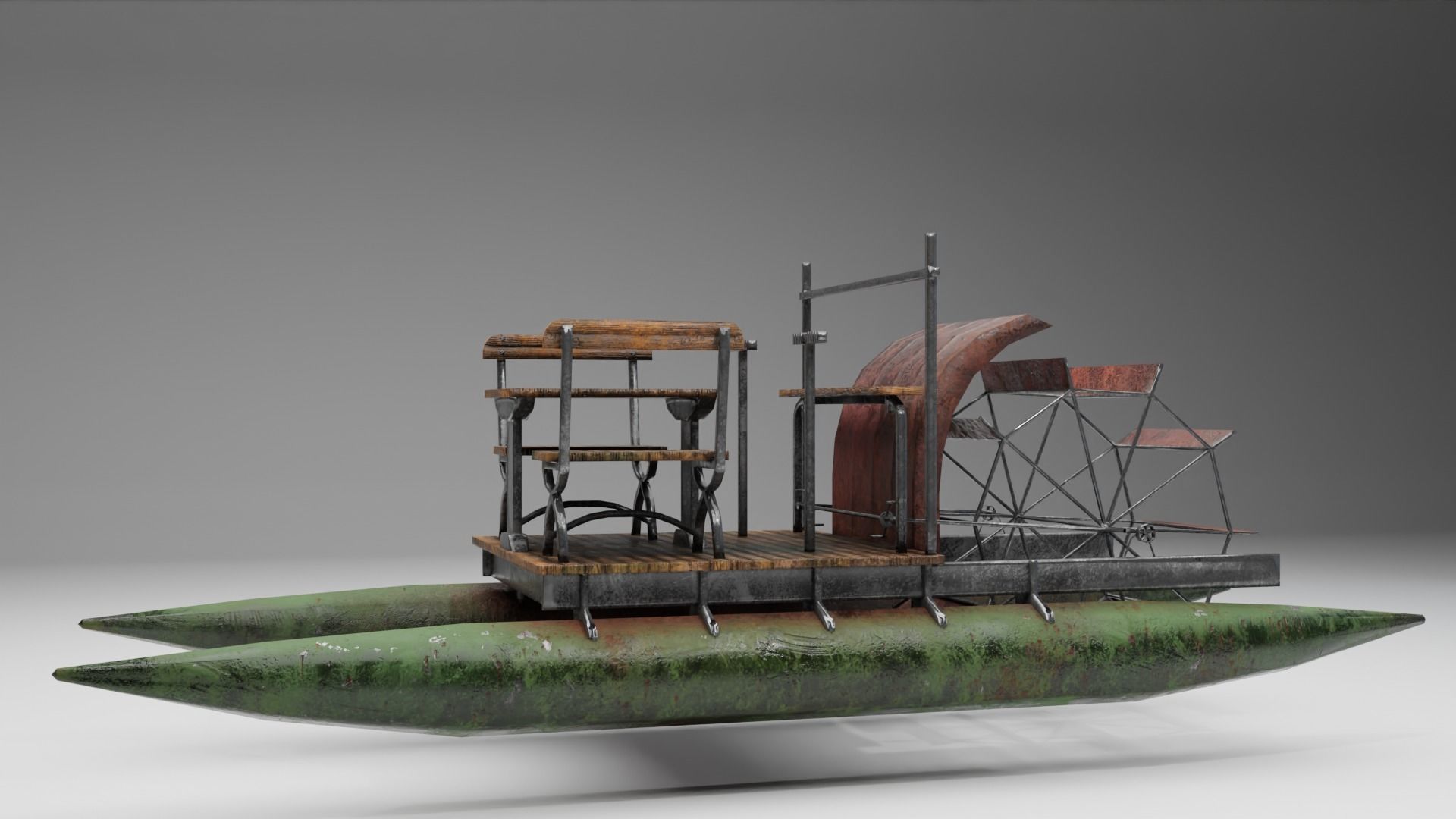 Vintage Water Bike PBR Game Ready VR AR low-poly 3d model  Low-poly 3D model_10