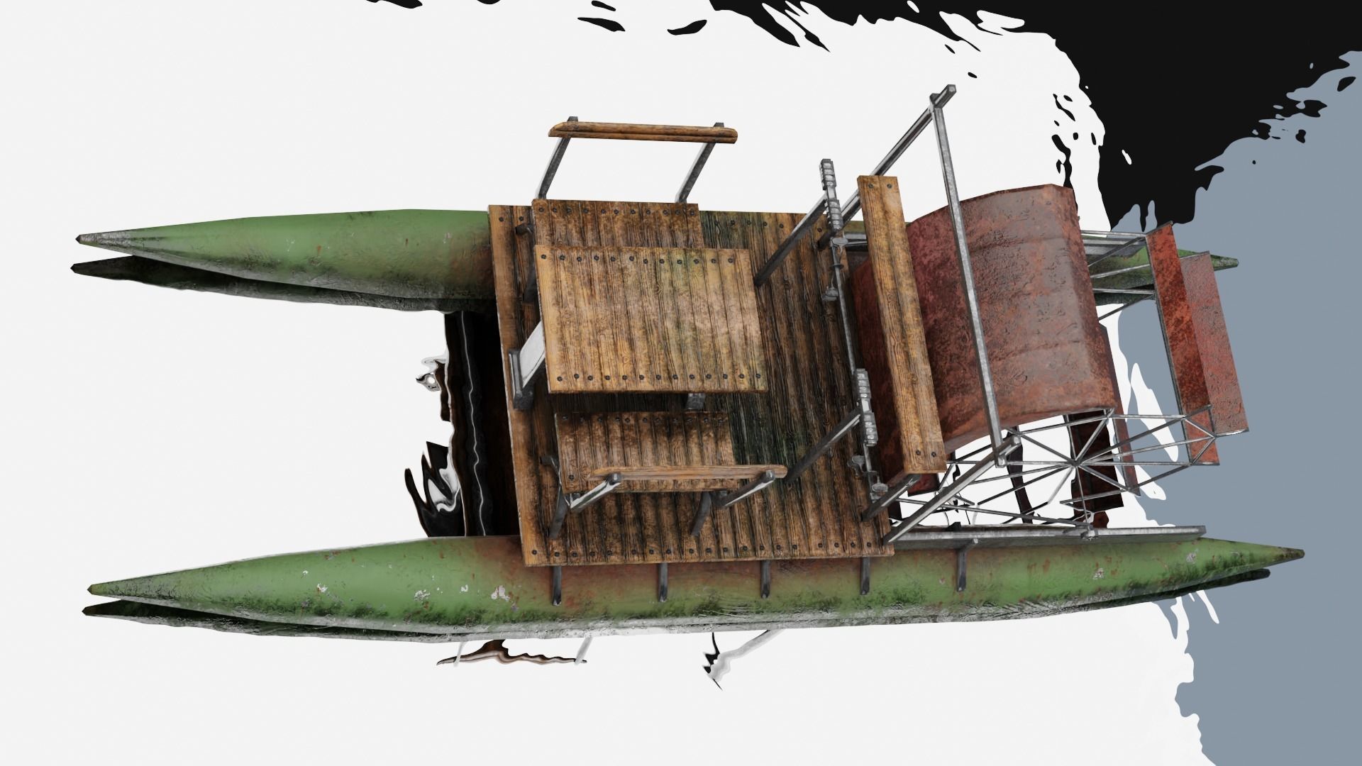 Vintage Water Bike PBR Game Ready VR AR low-poly 3d model  Low-poly 3D model_7