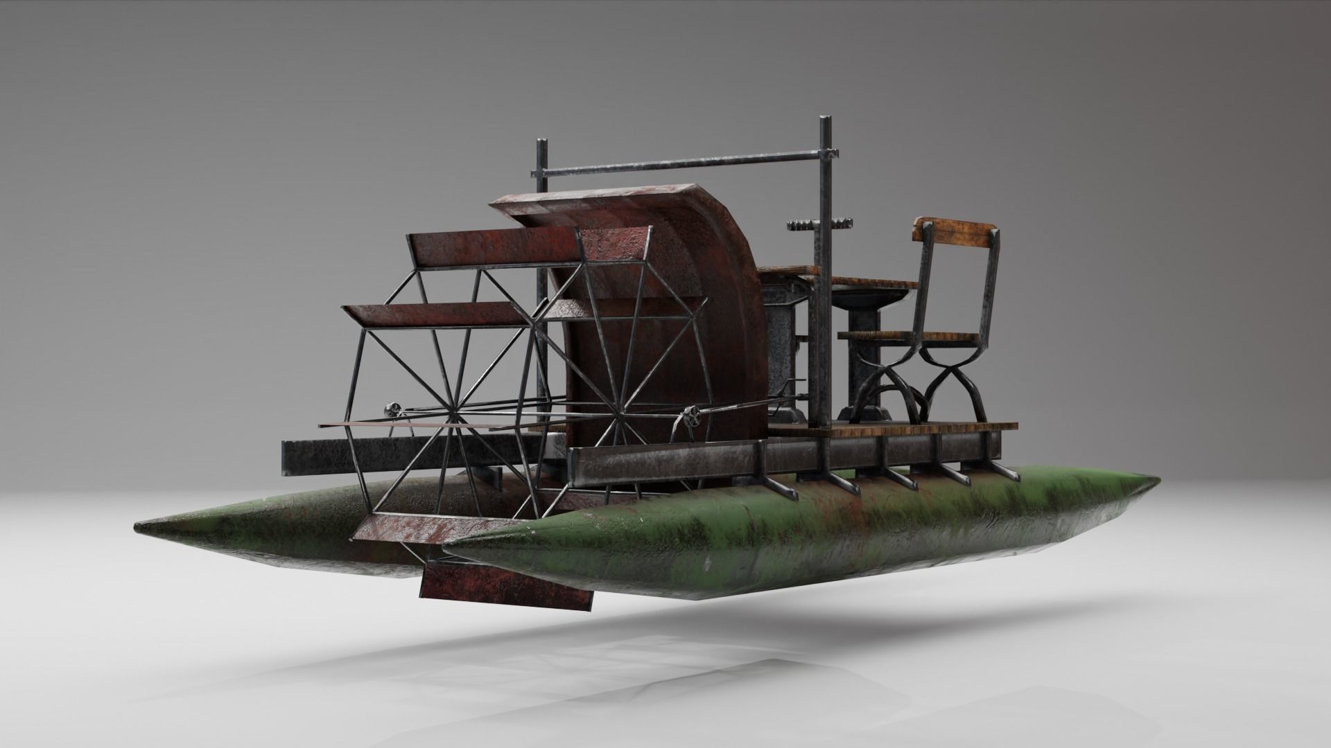 Vintage Water Bike PBR Game Ready VR AR low-poly 3d model  Low-poly 3D model_4