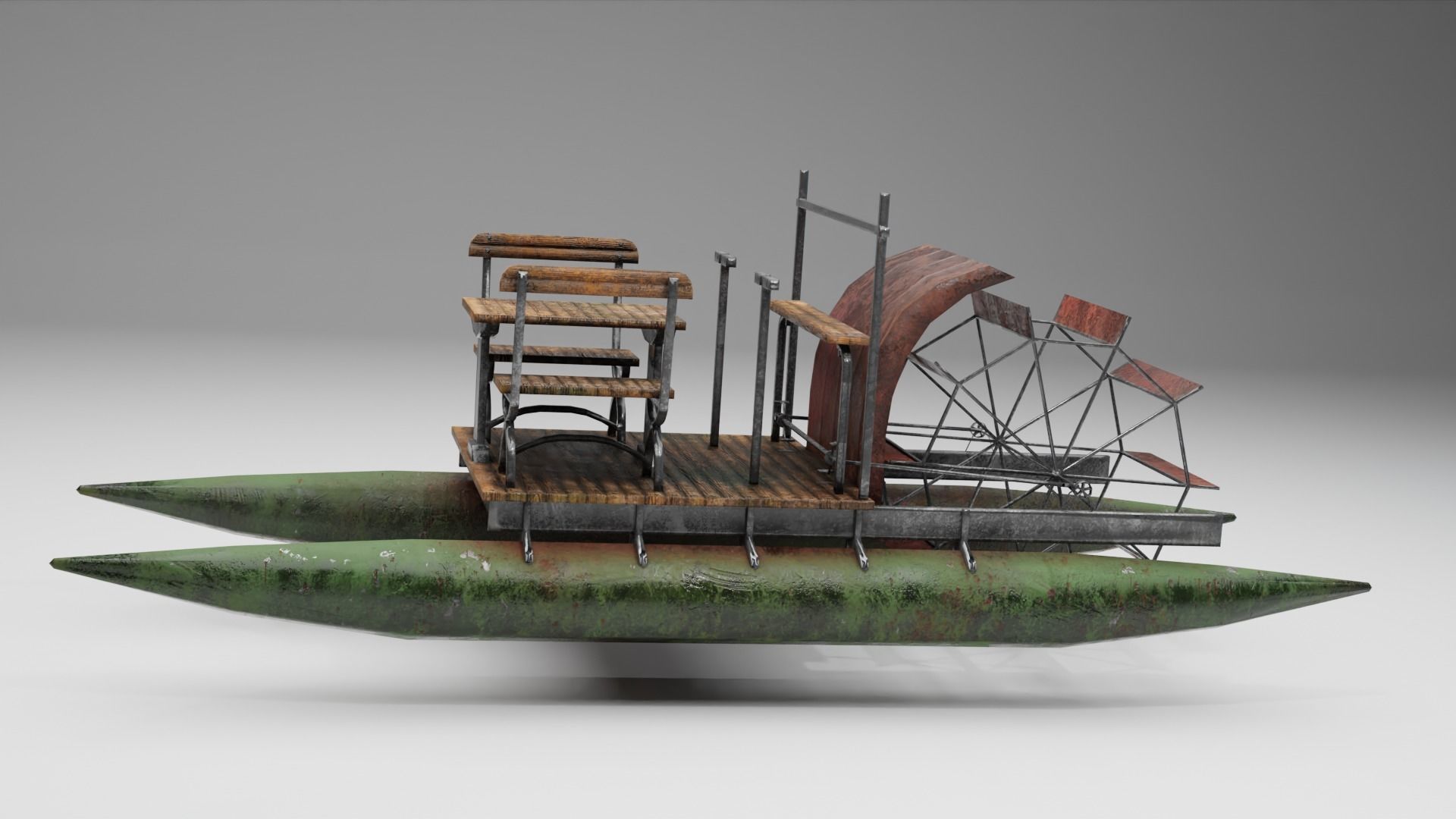 Vintage Water Bike PBR Game Ready VR AR low-poly 3d model  Low-poly 3D model_8