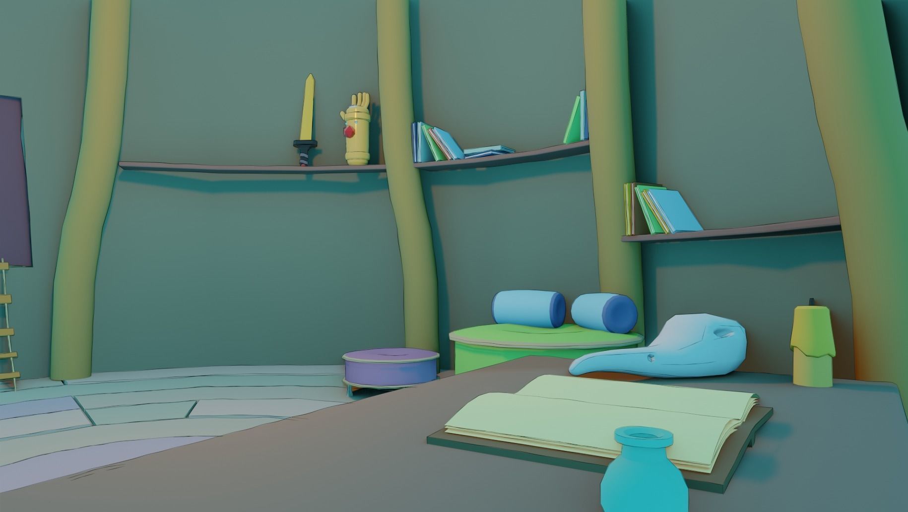 Adventure time Tree house Low-poly 3D model_16