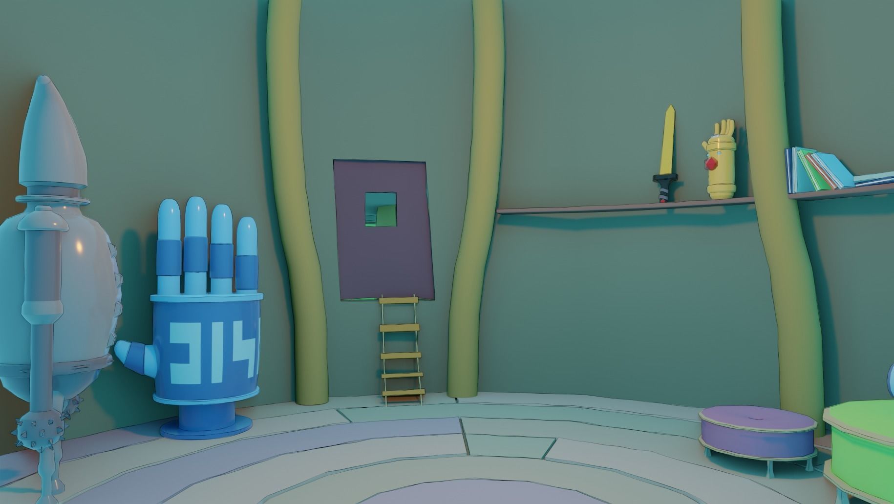 Adventure time Tree house Low-poly 3D model_15