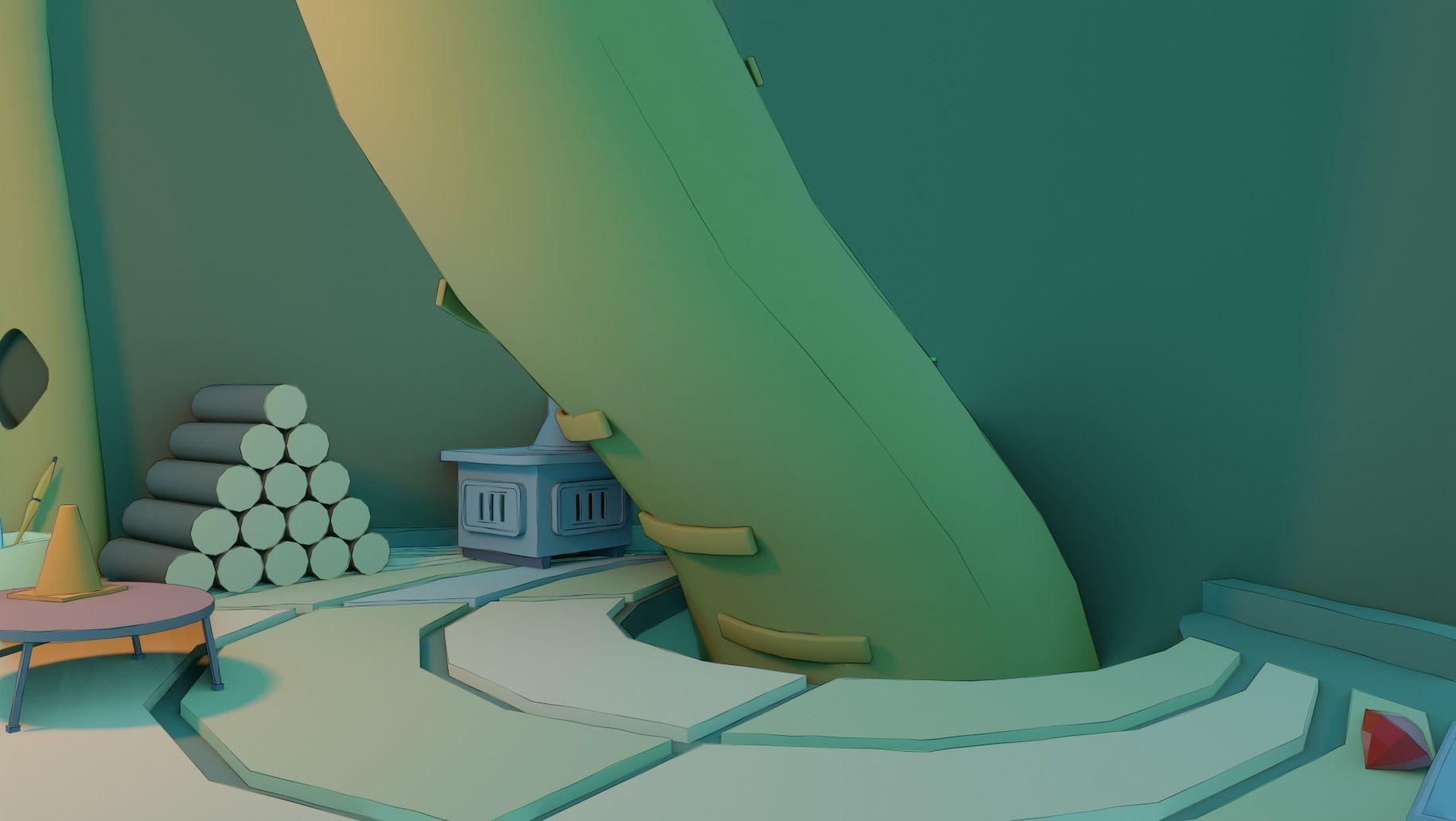 Adventure time Tree house Low-poly 3D model_11