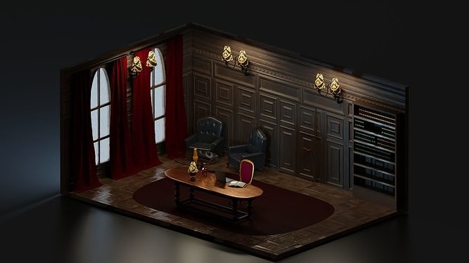 Isometric Work room 3D model
