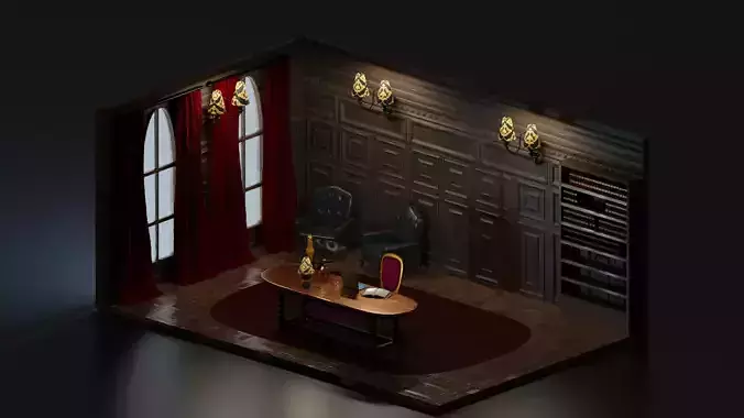 Isometric Work room