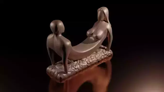 abstract people in love 3D print model