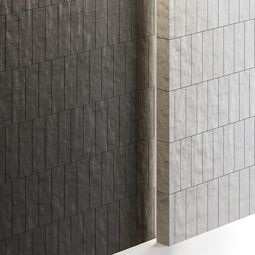 BESTILE Mitte Blanco and Gris tiles 3D model