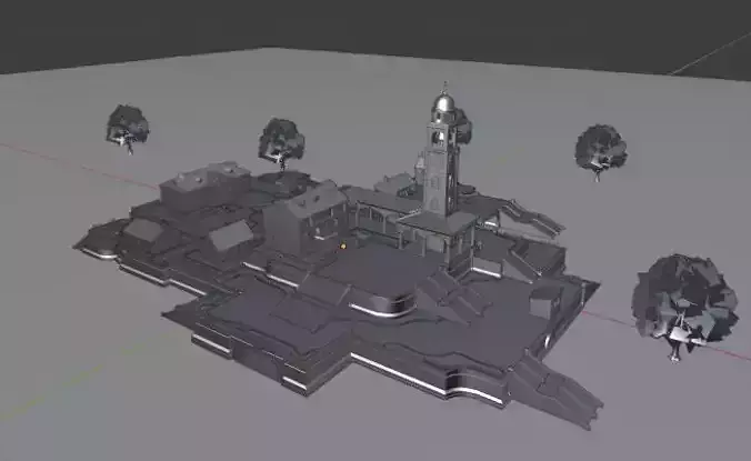 FreeFire New Clocl Tower Low-poly 3D model