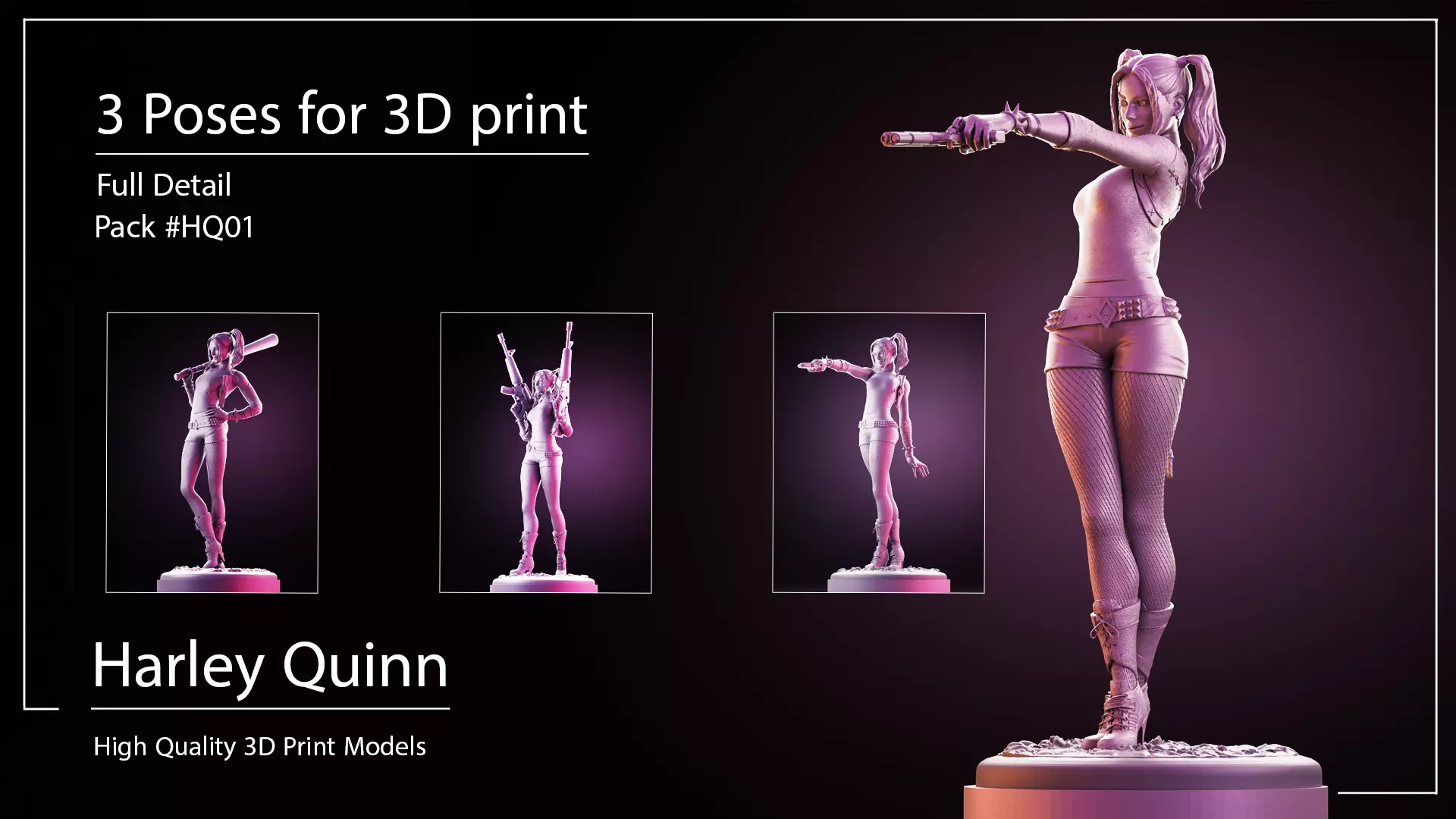 Harley Quinn for 3D print 3D print model_0