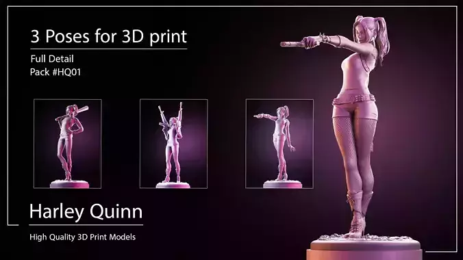 Harley Quinn for 3D print 3D print model