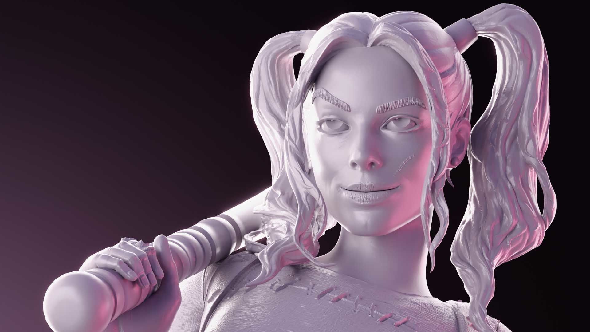 Harley Quinn for 3D print 3D print model_11