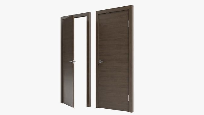  Swing Wooden Door Low-poly 3D model