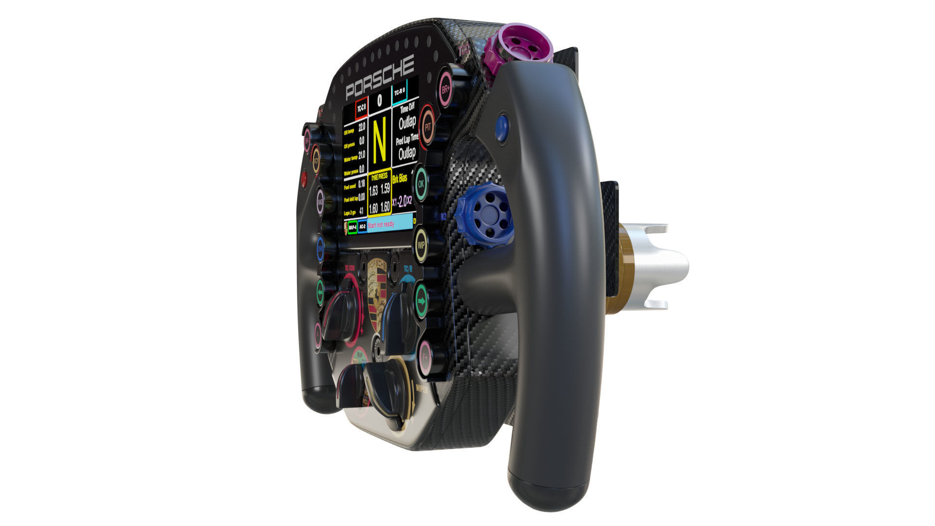 F1 Steering Wheel Porsche 3D model_9