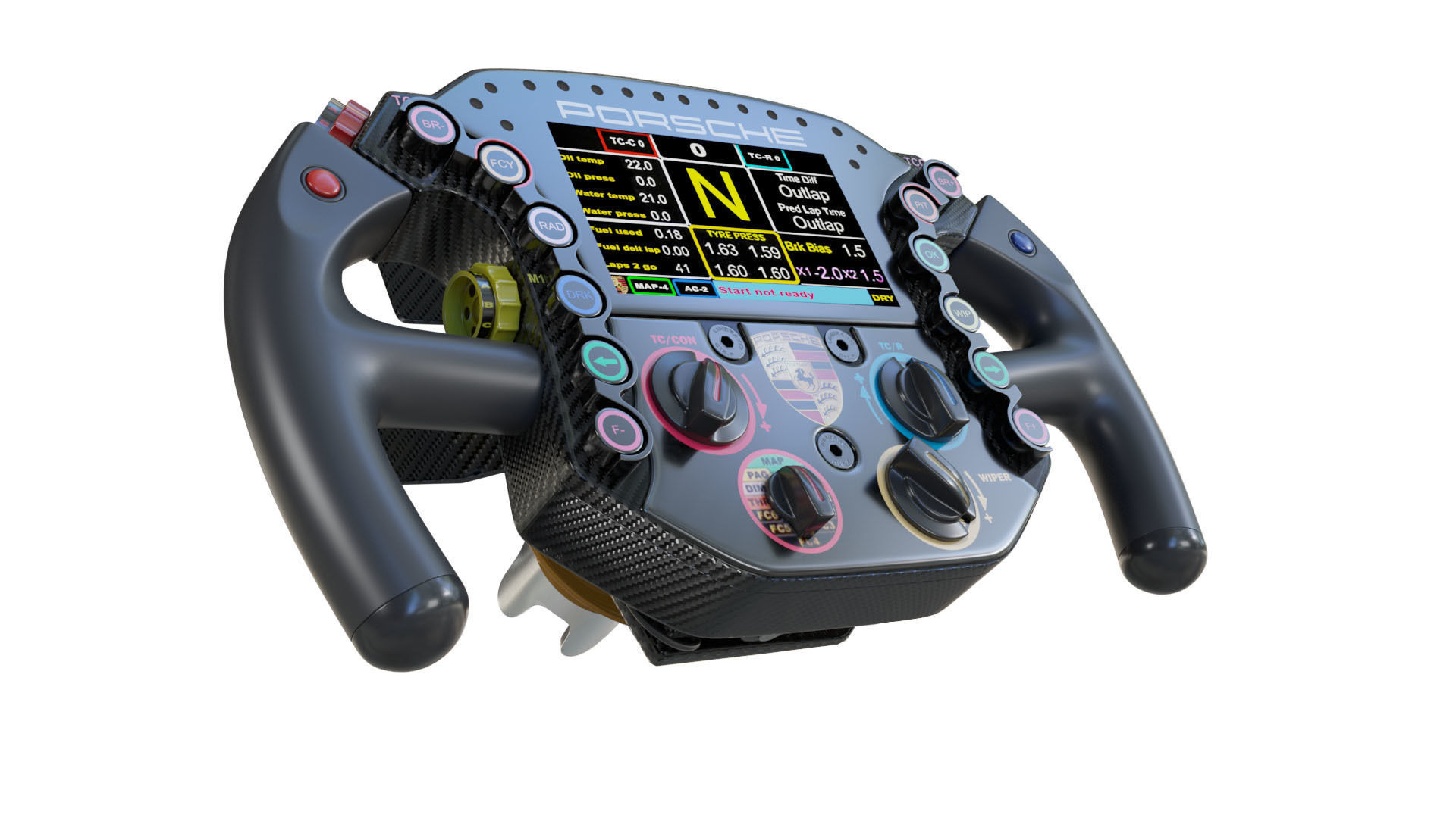 F1 Steering Wheel Porsche 3D model_10