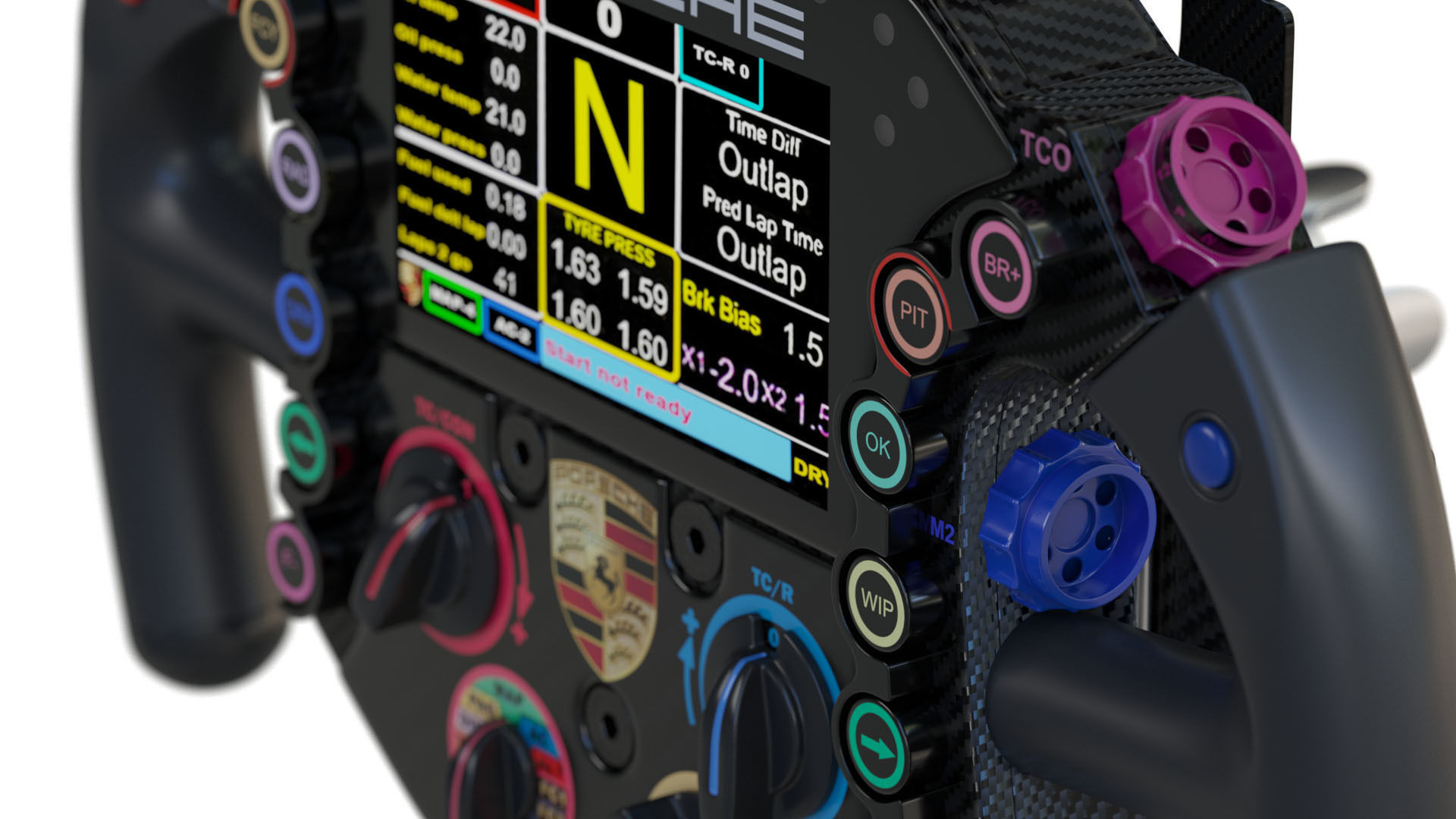 F1 Steering Wheel Porsche 3D model_3