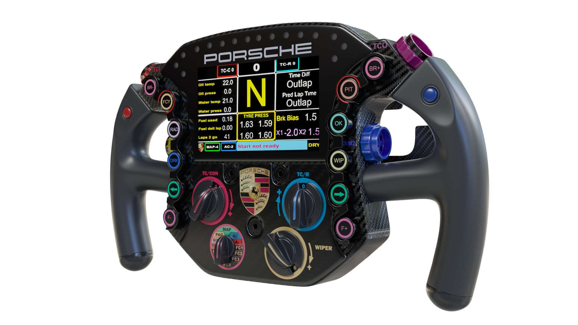 F1 Steering Wheel Porsche 3D model_5