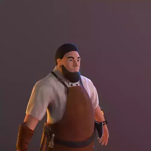 ButcherCleaverObjFbx4ktextures man with knife