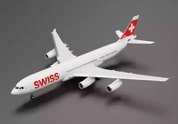 Airbus A340-300 Swiss Air 3D model