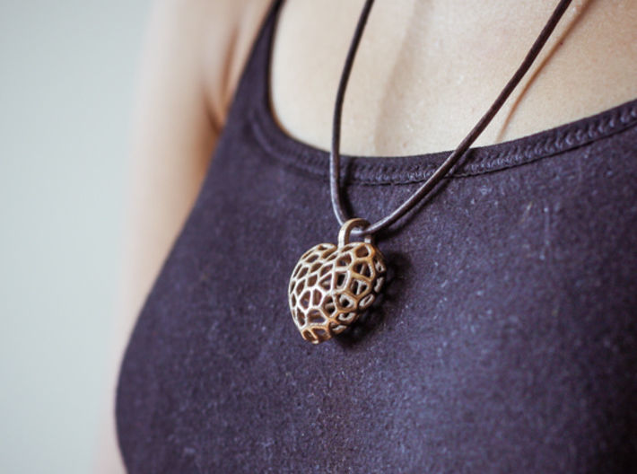 Heart Pendant - Voronoi 3D print model_1