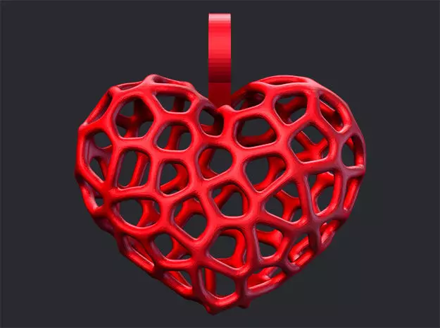 Heart Pendant - Voronoi 3D print model_0