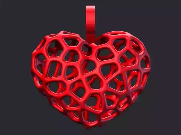 Heart Pendant - Voronoi
