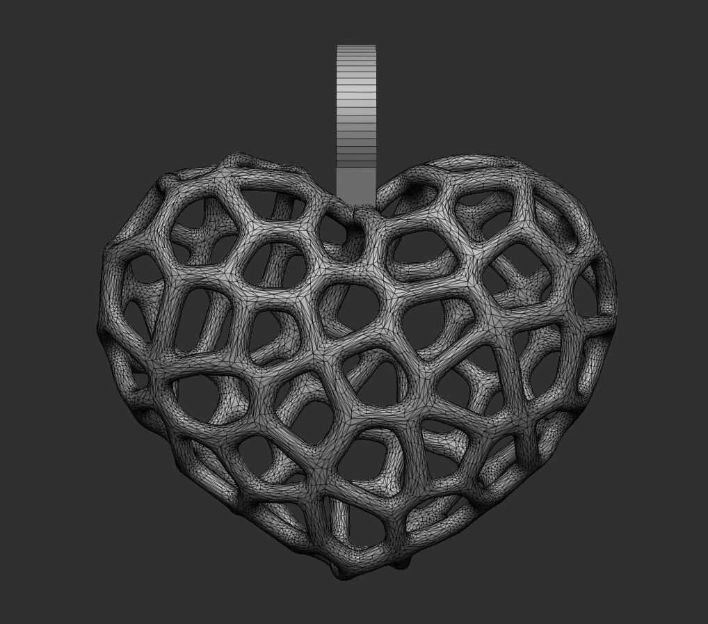 Heart Pendant - Voronoi 3D print model_2