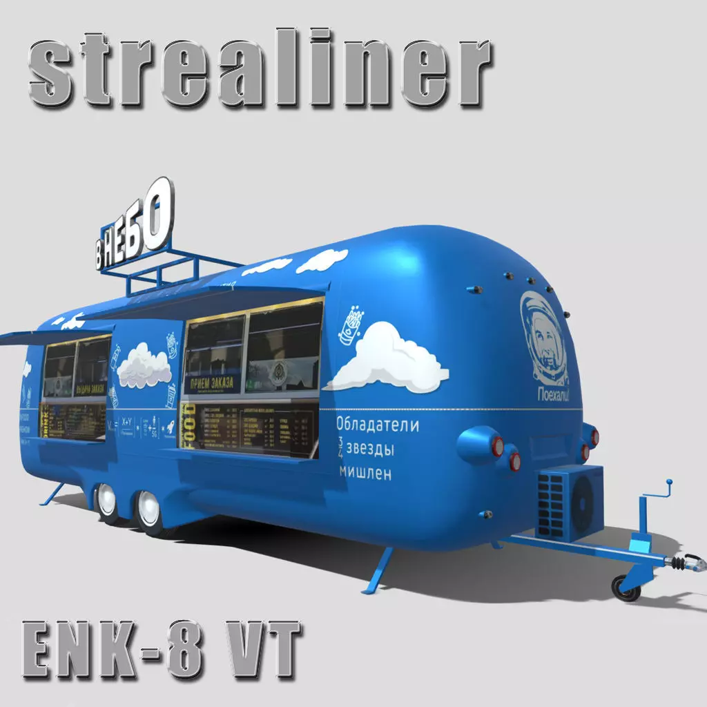 Food truck  Strealiner ENK-8 VT -in sky- livery Low-poly 3D model_0
