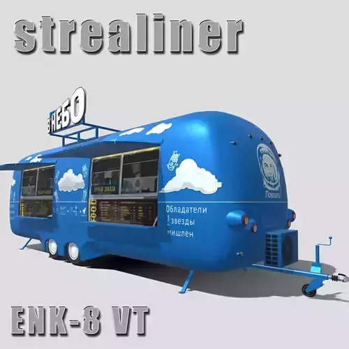Food truck  Strealiner ENK-8 VT -in sky- livery Low-poly 3D model