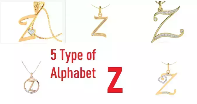 Letter Alphabet-Z pendant 3dm stl render detail