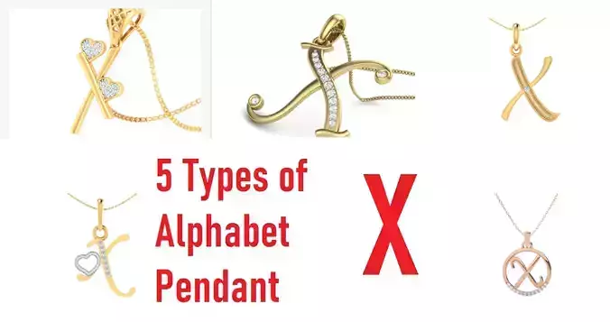 Letter Alphabet-X pendant 3dm stl render detail