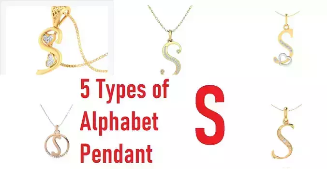 Letter Alphabet-S pendant 3dm stl render detail 3D print model