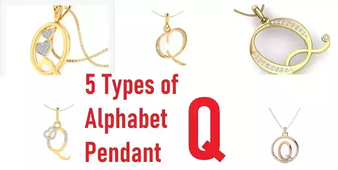 Letter Alphabet-Q pendant 3dm stl render detail 3D print model