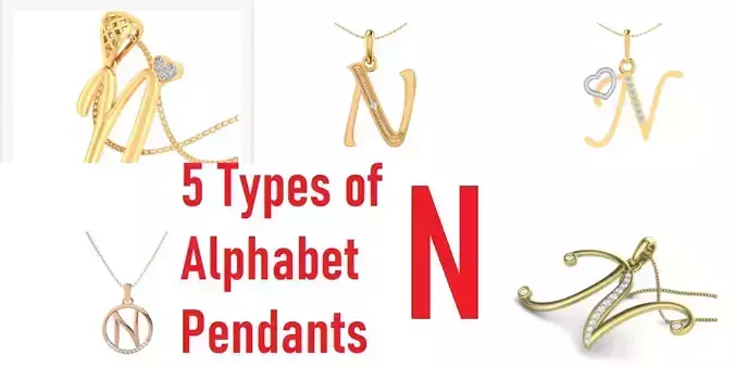 Letter Alphabet-N pendant 3dm stl render detail 3D print model
