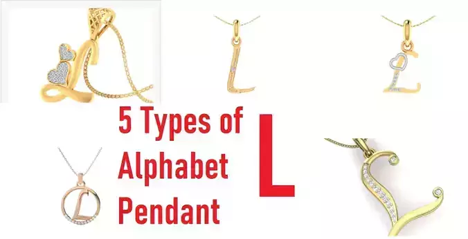 Letter Alphabet-L pendant 3dm stl render detail 3D print model